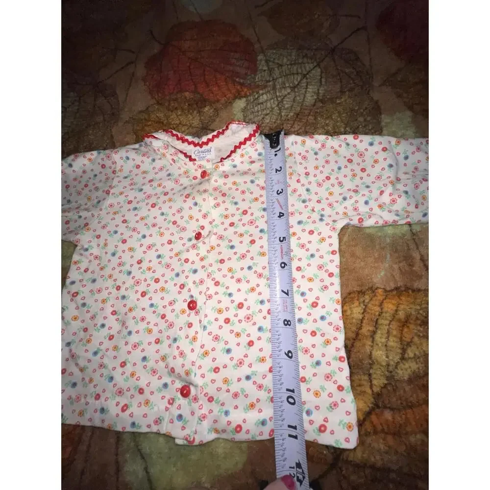 Authentic 70s Carter's Floral‎ Ruffle Top Shirt Made in USA 18 Mo